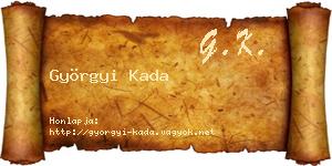 Györgyi Kada névjegykártya
